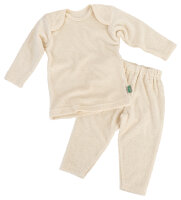 Langer warmer Kuschel Schlafanzug für Kinder aus reiner Bio Baumwolle.