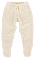 Kinder Frottee Unterhose mit langem Bein und angenähtem Fußteil aus reiner Bio Baumwolle.